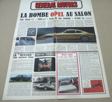 1970's OPEL GT REKORD Catalogue GM Brochure Prospekt Folder Dépliant French