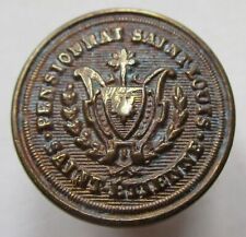 Bouton plat en métal doré pour le pensionnat St Louis / Saint Etienne,  de 17 mm