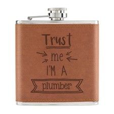 Trust Me I'M A Plombier 170ml Cuir PU Hip Flasque Fauve - Drôle Best Préféré