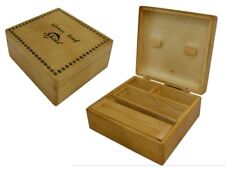 Shine, Grassleaf, Raw Wooden box with compartments Roll Smoking Box