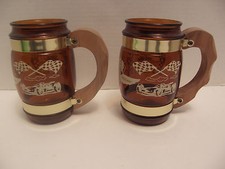  SET OF 2 VINTAGE AMBER  MUGS