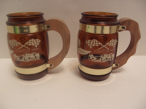Set vintage amber - of, mugs