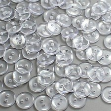 25X Boutons Ronds 11,5mm Transparents 2 Trous Couture Mercerie Scrapbooking