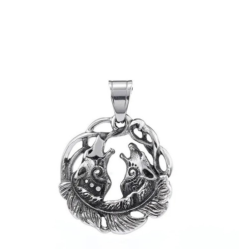 Pendentif tête loup - de,