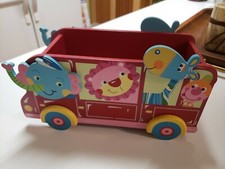 Wooden Animal Bus Storage Container For Kid's Room Classroom Decor - CUTE!