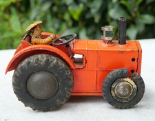 RARE jouet tôle années 50 fabrication japonaise tracteur paysan BAG25TRA001