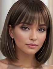 Perruque Courte Femme Brune