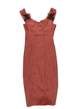 Robe de cocktail courte rose de créateur Karen Millen pour femme taille UK 8