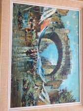 huile sur toile le marché aux