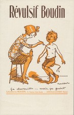 POULBOT Publicité environ 1930 pharmacie Révulsif BOUDIN  Laboratoires BOUDIN