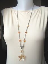 Pendentif étoile en cristal Swarovski, long collier sautoir grande étoile dorée