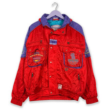 Veste De Ski/Snowboard Vintage Rouge Avec Broderies Reusch - Taille M/L Homme