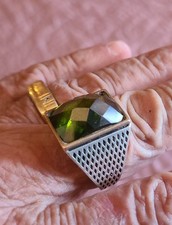 BAGUE ARGENT ET PIERRES NATURELLES - taille 63 - 19 mm - poids 18 gm