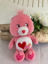 525 ⚜️ Petite Peluche Doudou Les Bisounours Jemini Cœur Rose Hauteur 16 Cm Assis
