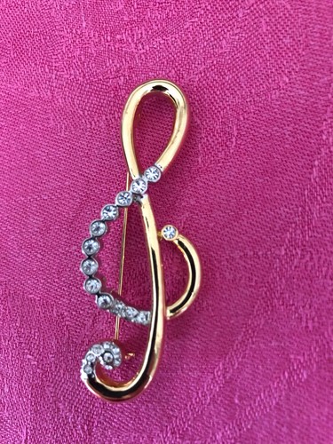 Broche bijou clé sol - clé,