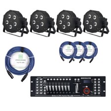 4x Projecteur Flat PAR 5 LED