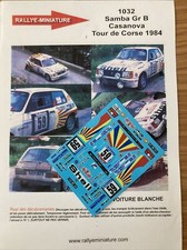 DECALS 1/43 TALBOT SAMBA CASANOVA TOUR DE CORSE 1984 WRC RALLYE RALLY FRANCE