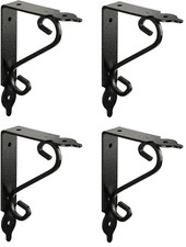 4x Coin D'Étagère Noir Fixation pour Étagère Console Murale Regal Angle Massif