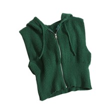 Femme Capuche Tricot Gilet