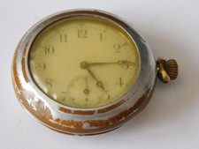 FRANCE 14-18 : MONTRE A GOUSSET DANS SON PORTE-MONTRE PEINTURE MOUTARDE 