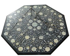 42 " Marbre Centre Table Haut Demi-Précieuses Pierres Incrustation Handmade Art