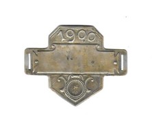 PLAQUE FISCALE TAXE DE VELO IMPOT DE L'ANNEE 1900