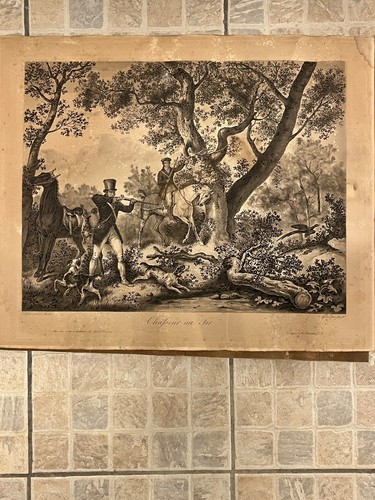 Ancienne lithographie carle - ancienne, ,