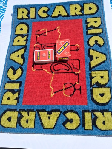 Ancien tapis jeu cartes - tapis,