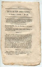 BULLETIN DES LOIS DU ROYAUME DE FRANCE 1° PARTIE LOIS N° 39 / 1831