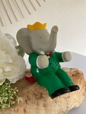 924⚜️ Ancienne Figurine Babar Pouet Pouet Sur Sa Balançoire Vintage Hauteur 14Cm