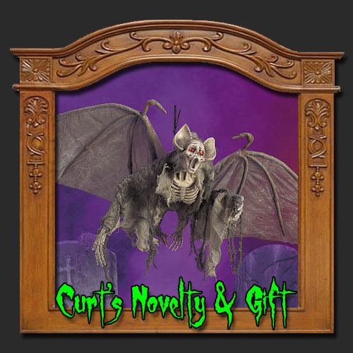 Hanging flying skeleton bat - flying,