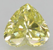 0.17 CT Canari Jaune VS2 Forme Coeur Amélioré Naturel Diamant Seul 3.52X3.39mm