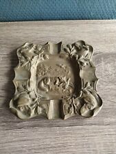 CENDRIER  SCENE CHASSE BRONZE ANIMALIER Renard canard chien XXÈME 