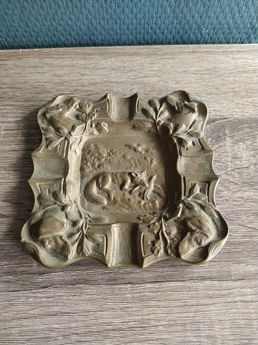 Cendrier scene chasse bronze - scene,
