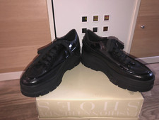 chaussures compensées cuir vernis noir GEOX RESPIRA pointure 38 comme neuves