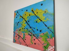 23 - Tableau peinture moderne contemporain sur toile / chassis bois