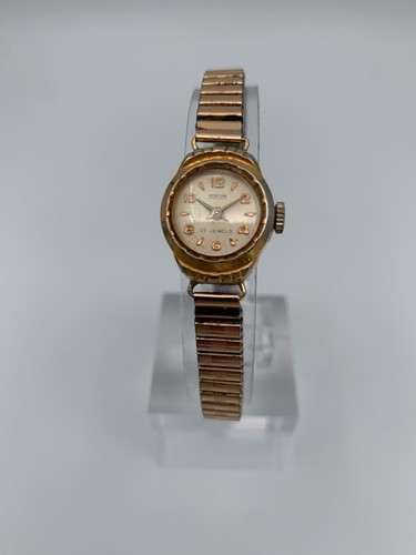 Montre plaque fond - or, acier