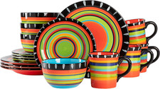 Vibrant piece hand painted - 16-piece,