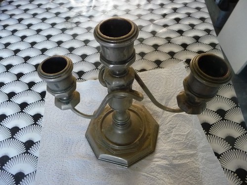 Ancien chandelier etain 3 - chandelier,
