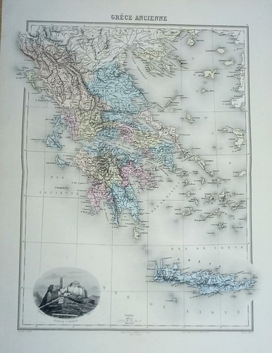 Antique carte grèce - carte,