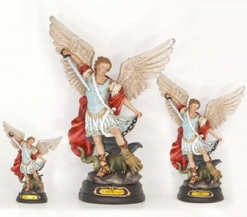 Saint michel statue peinte - saint,