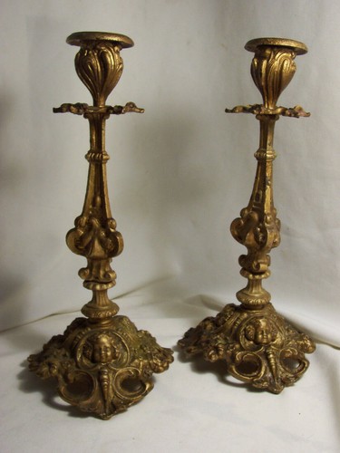 Bougeoirs anciens regule - regule, doré