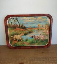 Ancien Plateau en Métal Rouge