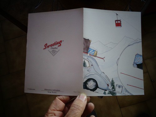 Ancienne carte postale double - carte,