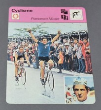 FICHE CYCLISME 1977 FRANCESCO MOSER THURAU CHAMPION MONDE WIELRIJDER CICLISMO