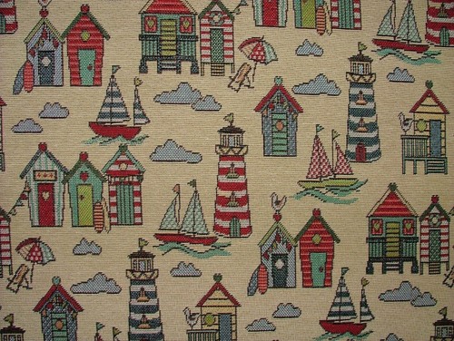 Tapisserie plage cabanes - tapisserie,