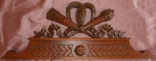 Fronton en bois sculpté fin XIXème / début XXème motif Noeud Flambeau & Carquois