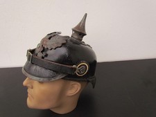 CASQUE A POINTE PRUSSIEN 1915 ORIGINAL PETIT GRIS WW1 LANDSER