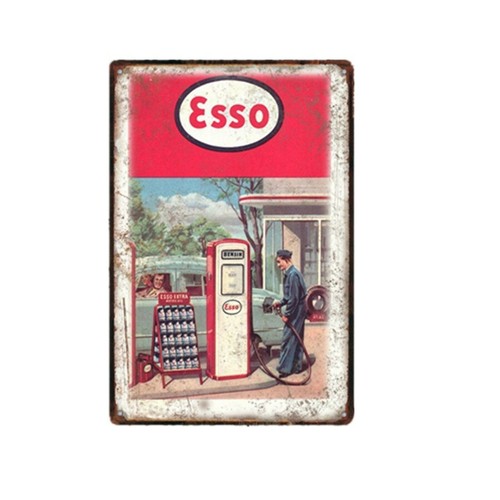Plaque étain esso de bar - Étain,