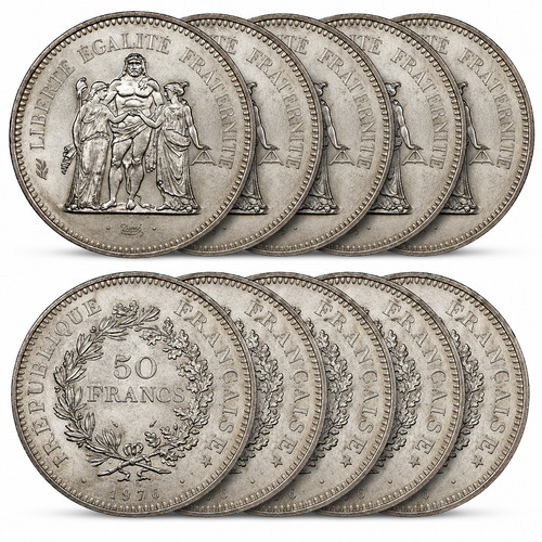 Lot pièces 50 francs - 50,